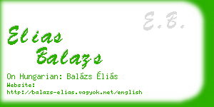 elias balazs business card